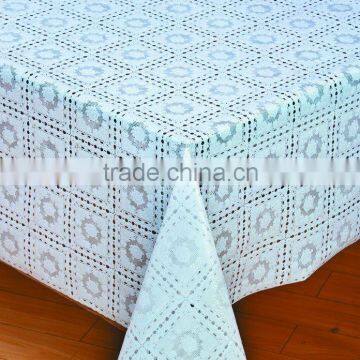 quality easy wipe vinyl lace table cloth ,plastic table cloth