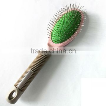 Steel pins plastic handle paddle hair brush