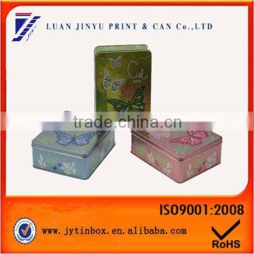 Promotional butterfly printing recycle perfume metal box