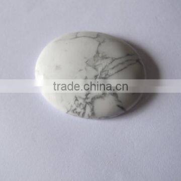 White Gemstone Beads and Cabochons-White howlite 25mm round cabochon for necklace pendant and ring making-semi precious stones