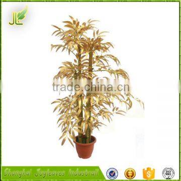 mini golden plastic indoor decoration artificial bamboo tree for sale