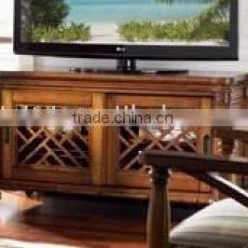 Grillwork wooden TV Stand