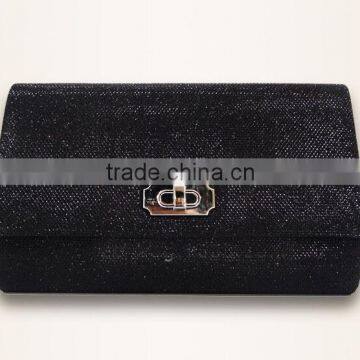 2015 fashion European design fabric rose printed black fabric sequin evening clutch bags