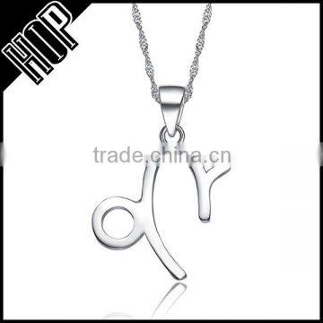 Trending Hot sale Fashion 925 Silver Plated metal Capricorn pendant for necklace