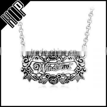 Best selling fashion metal antique silver custom sign pendant