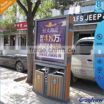 Galvanized sheet outdoor led light advertising waste bin sign board