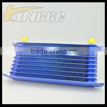 High Performance Blue Universal Car Transmission Oil Cooler, Aluminum 10 Rows Racing Oil Cooler