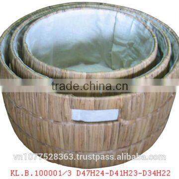 High quality best selling water hyacinth natural round basket from vietnam