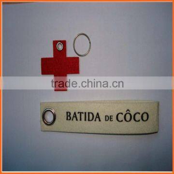 Special Design Printring Logo Felt Keychain with Ring