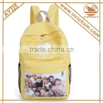Cream Color Canvas Backpack School Bag Manufacturer photo-6