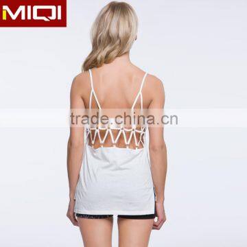 Latest Popular Design Ladies Plain Tank Tops Wholesale With Unique Back