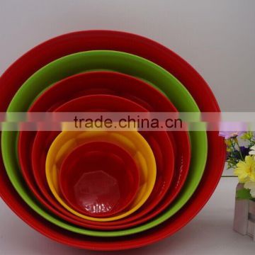 Wholesale 6pcs Plastic Mixing Bowl in different color