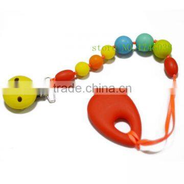 2015 smart decoration silicon rubbur customized DIY pacifier teething chain wholesales