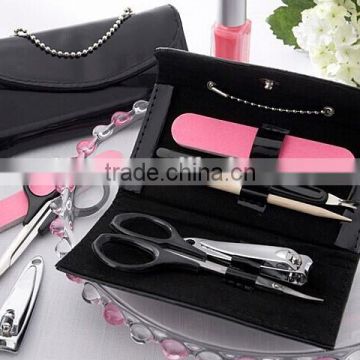 Bride Shower Favors Little Black Purse Patent-Leather Five-Piece Manicure Set