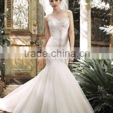 (MY11203) MARRY YOU Beaded Mermaid Floor-length Strapless Wedding Dresses 2015