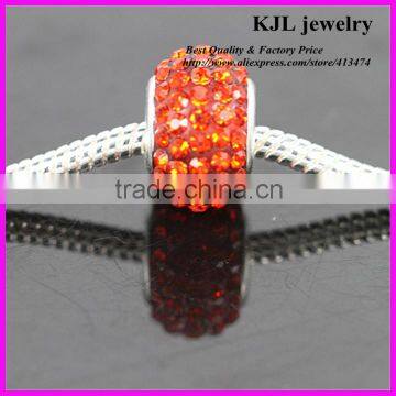 KJL-A0114 wholesale loose big hole European beads,crystal oval rhinestone jewelry making spacer beads charm