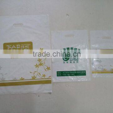 LDPE milky plastic handle die cut bag