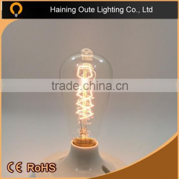 Hottest selling goods Clear Classical Tungsten Edison Bulb,ST64 Spiral filament style edison bulbs