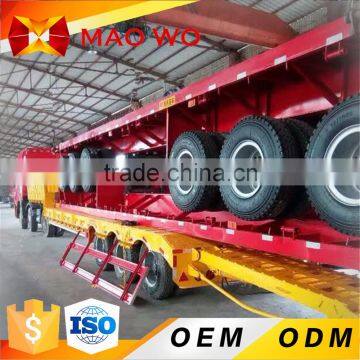 MAOWO 3 axles 50tons 40ft flatbed semi trailer with container twist lock