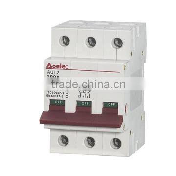 AUT2 din rail mounting Semko certificate indoor isolator switch 100A