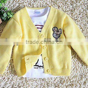 children's cotton cardigan knitwear with embroidery patch