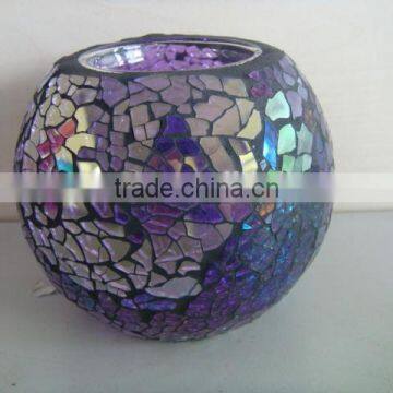 PLUM MOSAIC BALL TLIGHT HOLDER DECORATION