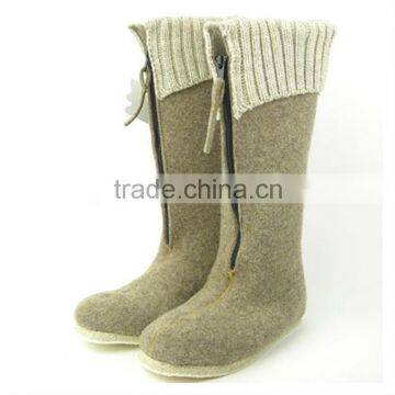 Popular Wool Felt Boots with Zipper