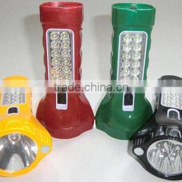 Factory derect led flashlight multi-function 1W LED torch rechargeable torch flashlights with 12 side led light 1912