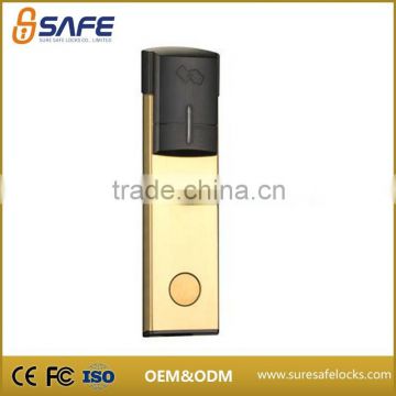 Top safety PVD GOLD RFID hotel smart door handle lock