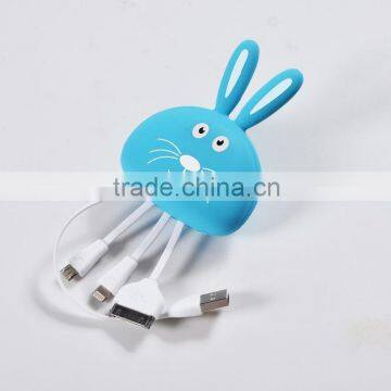 New design Rabbit 4 in 1 USB data Cable for promotion