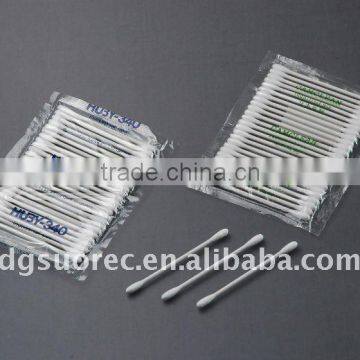 Cleanroom double-tip cotton swab with paper handle