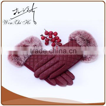 PU Leather Hand Gloves/Mitten With Far