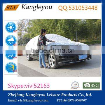 Grey color polyester waterproof car cover, suitable for all models