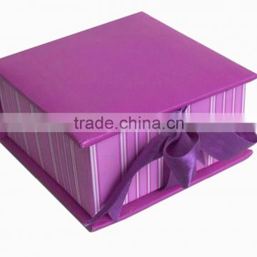 (Hot sale) luxury design jewellery packaging box handmade gift box with satin ribbon made in China with OEM service