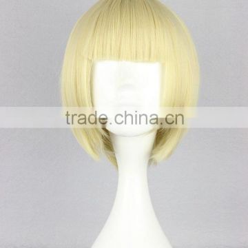 New Fashion Short Gold Lolita Women's Bob Cosplay Party Synthetic Wig N489