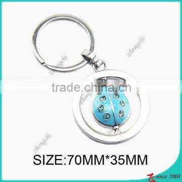 fashion jewelry rotatable ladybug promotional key chain
