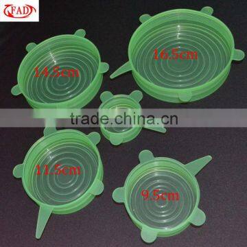 Set of 5 pcs Dilatable Silicone Lids Set Green Food Grade Silicone