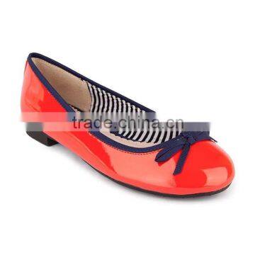 Footwear ladies women pump shoes patent PU upper flat ballerinas