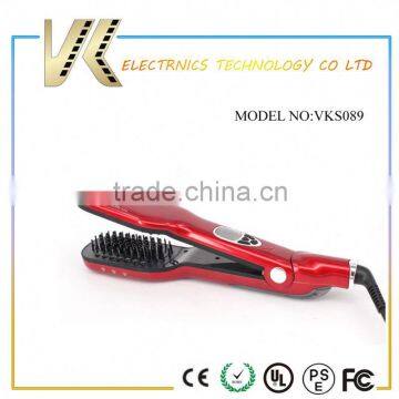 2016 Best Gift New Developed LCD Display Electric Steam Hair Straightener Brush Steam Hair Straightener photo-3