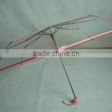 21"x8K new product cheap transparent folding umbrella