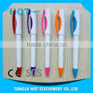 Simple innovative products solid color clip and neb novelty plastic pen