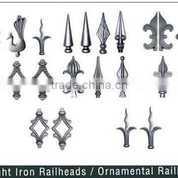 Decorative wrought iron metal spear points