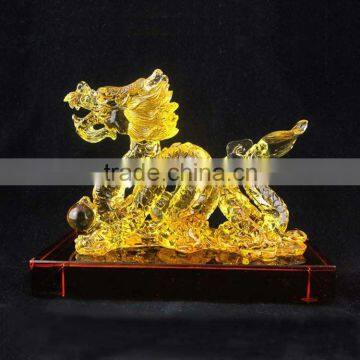 BS237 casting crystal craft of fengshui chinese dragon figurine best selling for office or home decor