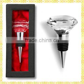 Imitation Custom Laser Crystal Wine Stopper For Wedding Souvenirs