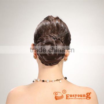 Wigs hair bun, brown braids chignon hair pieces bun