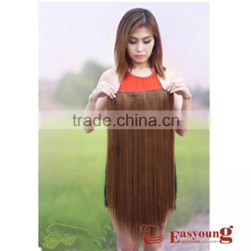 Heat resistant fiber clip in hair extensions. synthetic wigs hair pieces