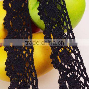 4cm China Factory Wedding Dress French Cord Eyelash Stretch Cheap Black Lace Fabric C400212 photo-3