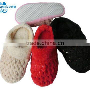 OEM Lady Winter Warm Cashmere Indoor Terry Plush Slippers photo-4