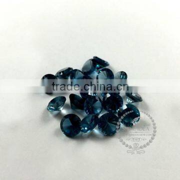 9-9.5mm Round Faceted Cut Natural London Blue Topaz Semi Precious Loose Stone Gemstone DIY Ring Earrings Cabochon 4110108