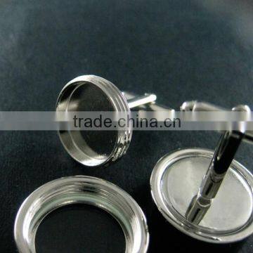 16mm Setting Silver Round 3mm Deep Bezel Tray Charm Floating DIY Photo Cufflinks,wedding Cuff Links Blanks Supplies 1500038 photo-2
